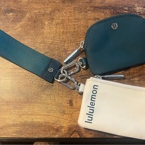 Lululemon Vapor/Storm Teal Dual Pouch Wristlet
